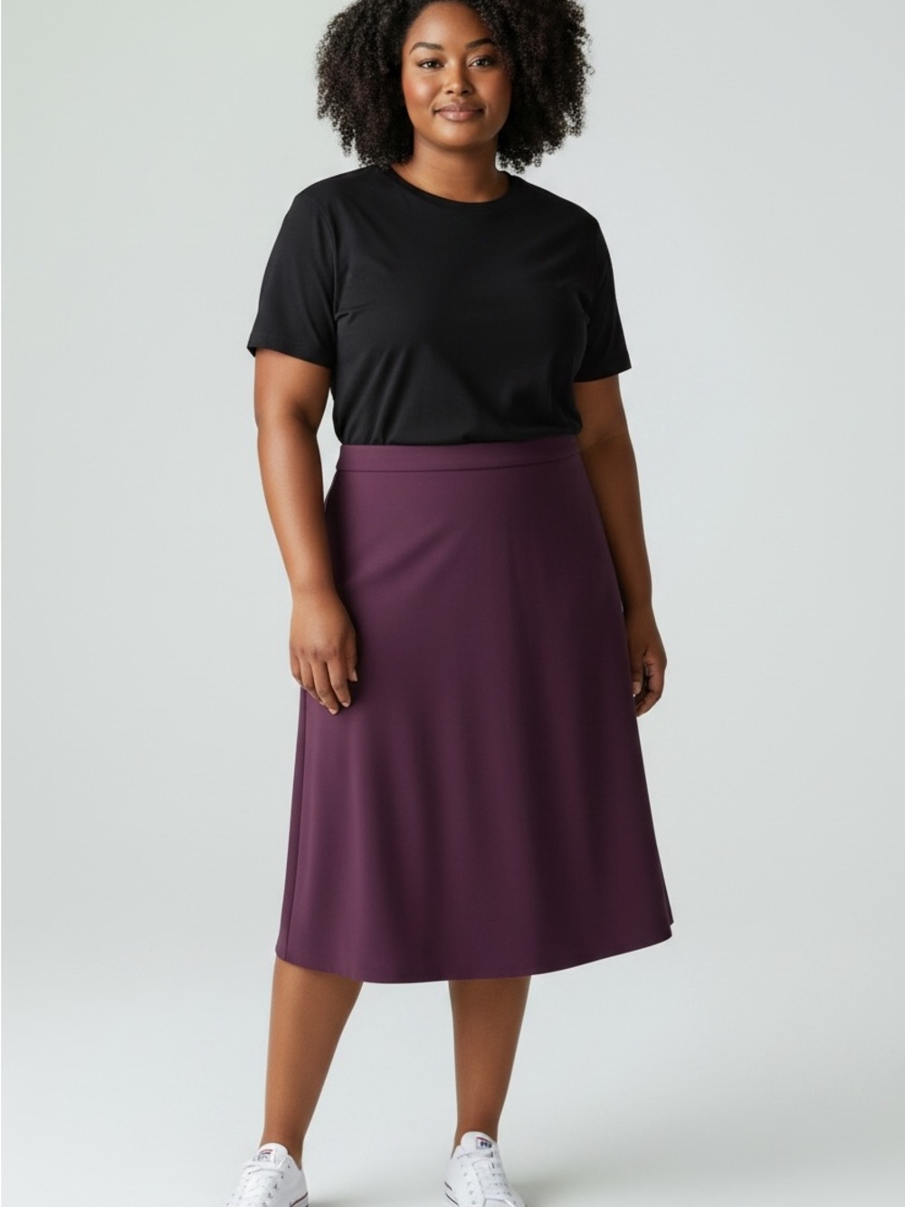 Women's Ann Taylor Plum Purple Midi A Line Skirt Size 18